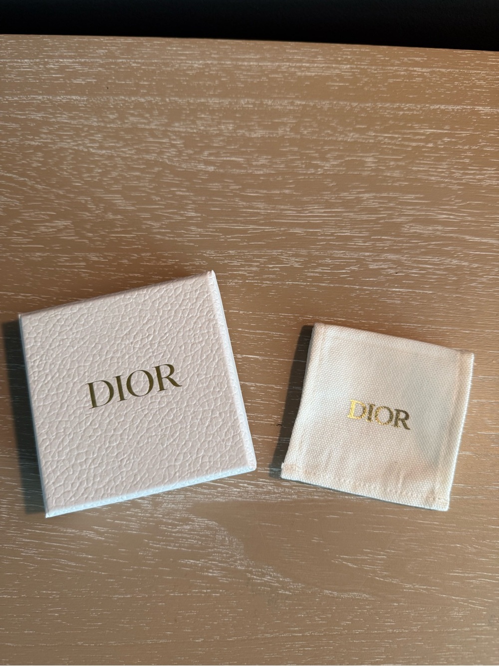 Small Dior White Jewelry Gift Box and Pouch Dust Bag